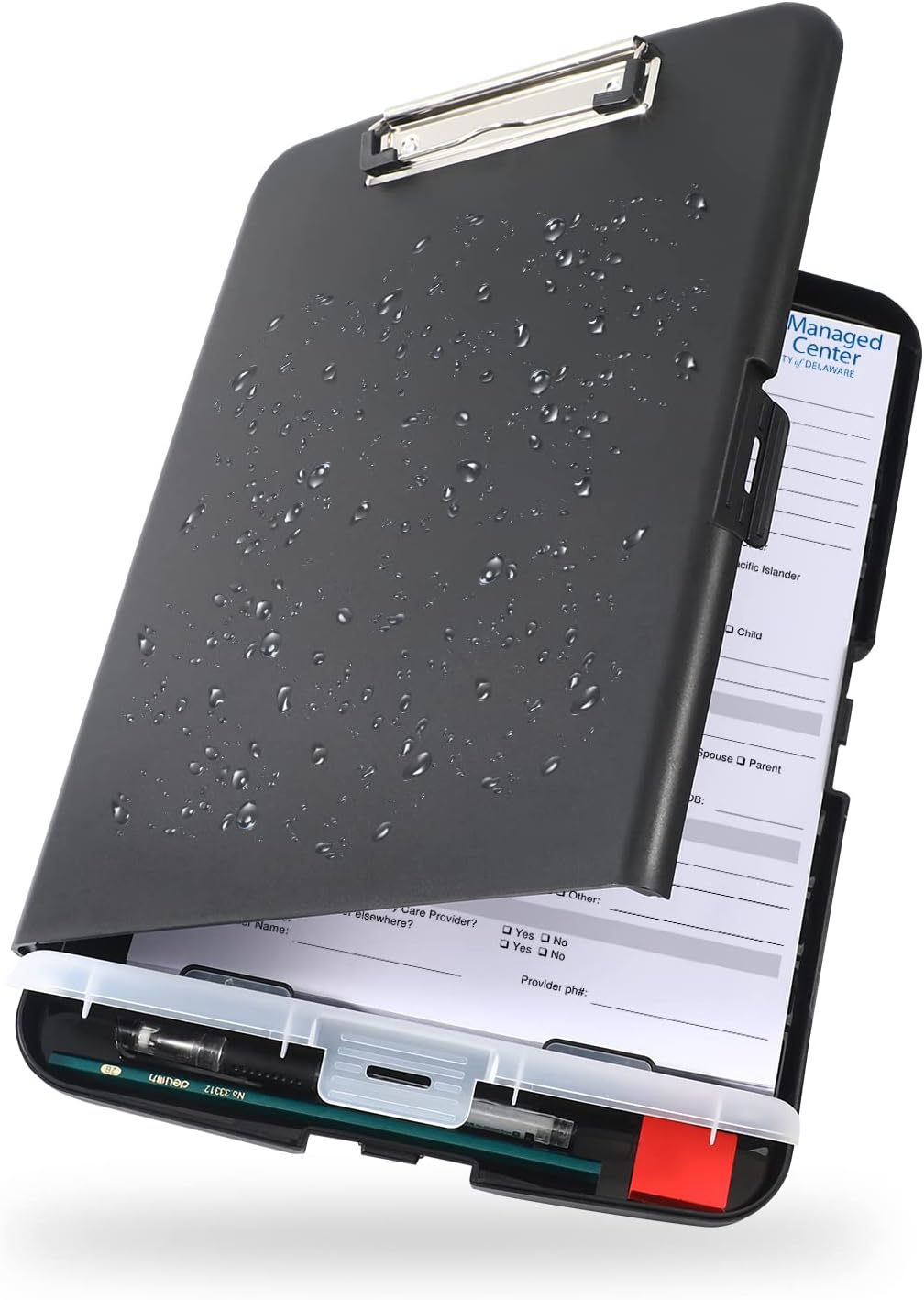 YEAHVIY Heavy-Duty Clipboard with Storage - Large Capacity, Low Profile Clip, A4 Organizer, 8.5x11 Size