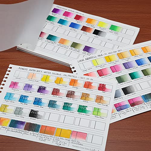 Painters Color Diary - 9x12 140lb Spiral-Bound Acid-Free Color Swatch Book with 10 Pages for Watercolor & Mixed Media - 2 Pack