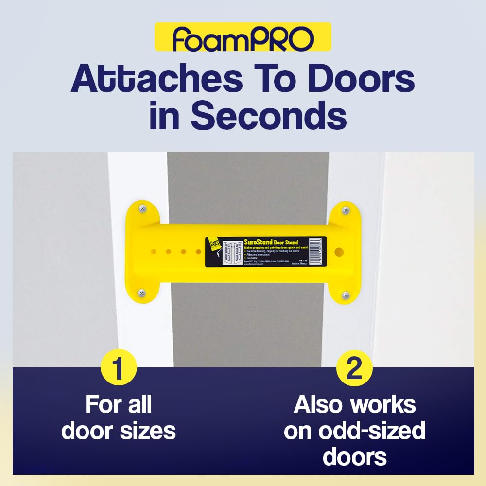 FoamPRO 132 Spray Painting Door Stand with 4 Mounting Screws - Reusable Door Painting Stand for All Door Sizes - Easy to Use Cabinet Door Painting System - 18-Pack Case