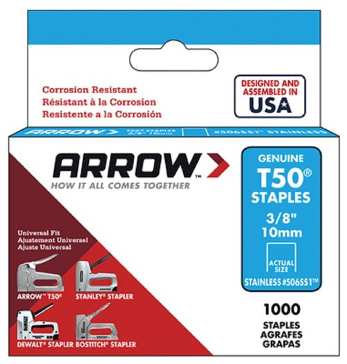 Arrow Fastener 506SS1 Genuine T50 Stainless Steel 3/8-Inch Staples (4000)