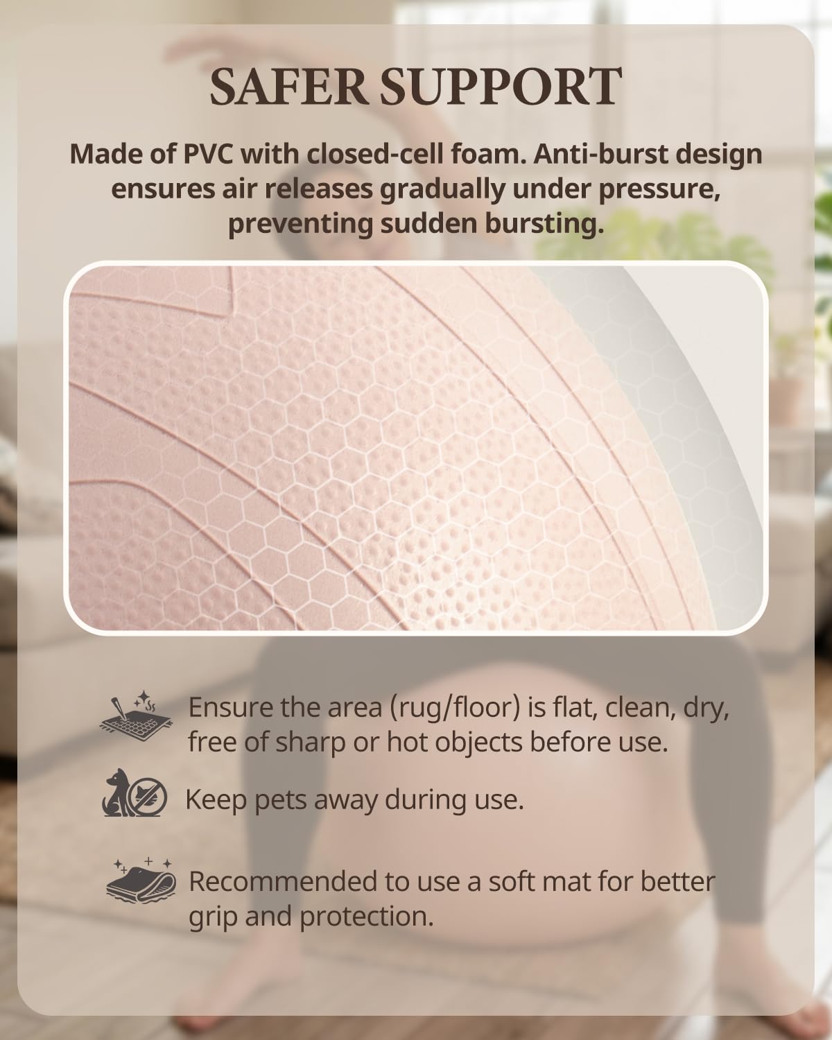 Trideer Pregnancy Birthing Ball, 1.7mm Extra Thick Yoga Ball for Maternity, Labor, Physio, Recovery, Exercise Guide & Daily Comfort Tips for All Trimesters, 1000LB Anti-Burst Non-Slip Stability Ball