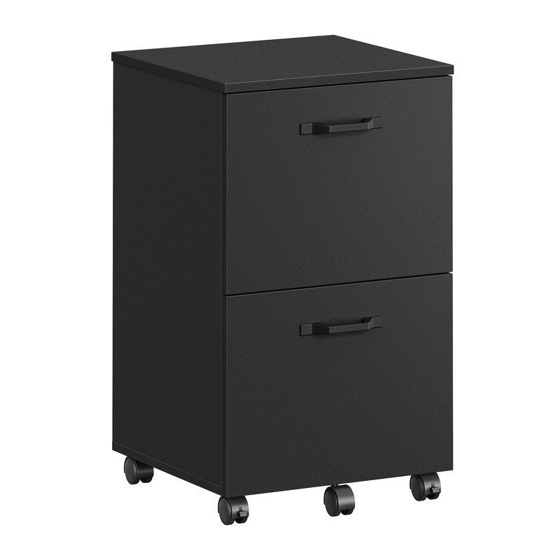 VASAGLE CUSTOS Collection - 2-Drawer File Cabinet, Small Rolling Filing Cabinet for Home Office, Printer Stand, for A4, Letter-Size Documents, 15.7 x 16.5 x 27.6 Inches, Matte Black UOFC040B16V2S