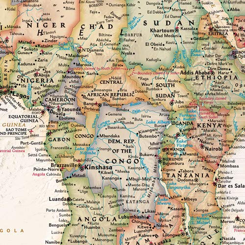 National Geographic World Executive Wall Map - Antique Style - 46 x 30.5 inches - Art Quality Print