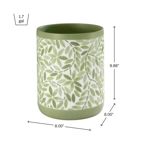 Avanti Linens - Wastebasket, Resin Accessories, Guest Bathroom Essentials (Stratford Collection, Green)