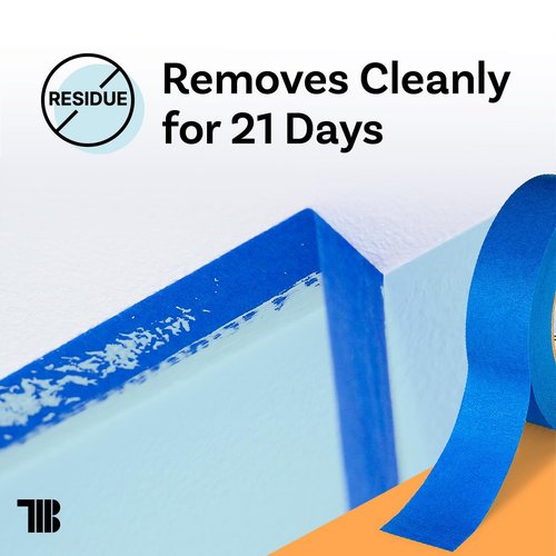 Blue Painters Tape 1.5 inch x 60 Yards - Case of 32 Rolls, Made in America, Clean Removal, UV-Resistant Blue Painters Masking Tape in Bulk (1.5" x 180')