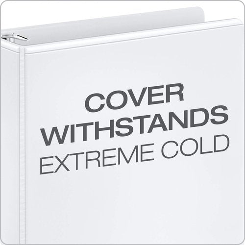 Cardinal 3 Ring Binder, 6 Inch Heavy Duty XtraLife Binder, Locking Slant-D Rings, Crack-Resistant Cover & Spine, ClearVue Covers with Shelf Pull, Holds 1,300 Sheets, White (26366)