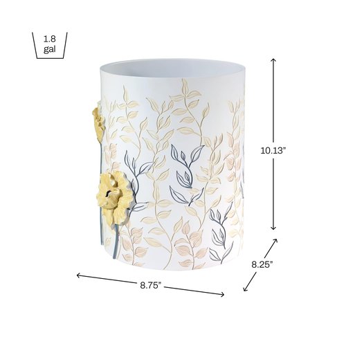 Avanti Linens - Waste Basket, Decorative Trash Can, Chic Home Decor (Marielle Collection)