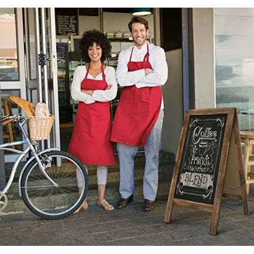HBCY Creations A Frame Chalkboard 40x20 Solid Wood A-Frame Sign Rustic Brown Double-Sided Magnetic Board, Chalkboard Menu Board, for Restaurants, Caf?s, Weddings - Heavy Duty Hinges