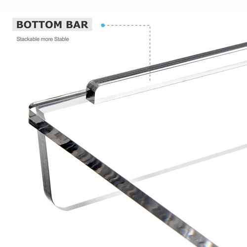 2 Pack- Stackable Paper Letter Tray, Enlarged A4 File Desk Organizer Acrylic Desk Organizers and Accessories Sorter Tray, Clear Workspace Office Supplies Organizers, 13.78inx9.25inx3.62in