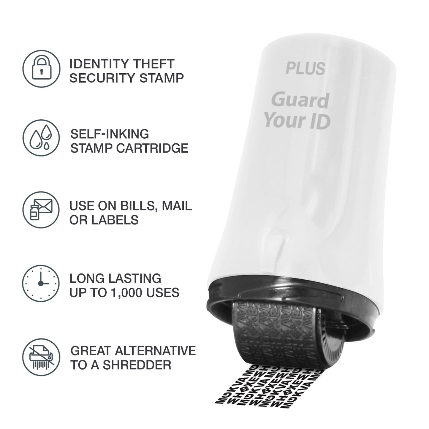 Guard Your ID Advanced Roller 3-Pack — Identity Theft Protection Stamp, Privacy Roller for Mail, Documents & Labels, Shredder Alternative, 1,000 Impressions per Roller (Turquoise, Green, White)