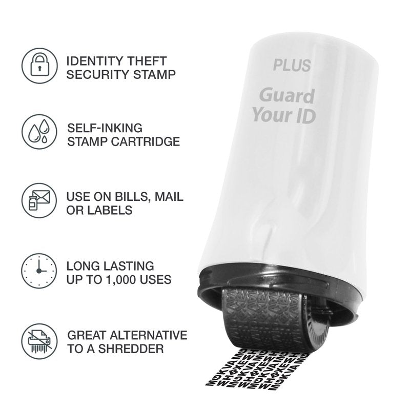 Guard Your ID Advanced Roller 3-Pack — Identity Theft Protection Stamp, Privacy Roller for Mail, Documents & Labels, Shredder Alternative, 1,000 Impressions per Roller (Turquoise, Green, White)