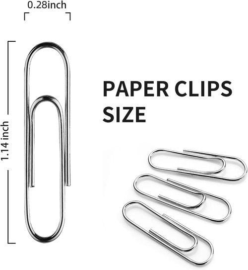 Regine Switzerland Paper Clips - 200 Pack Silver Paperclips for Office, School & DIY Projects