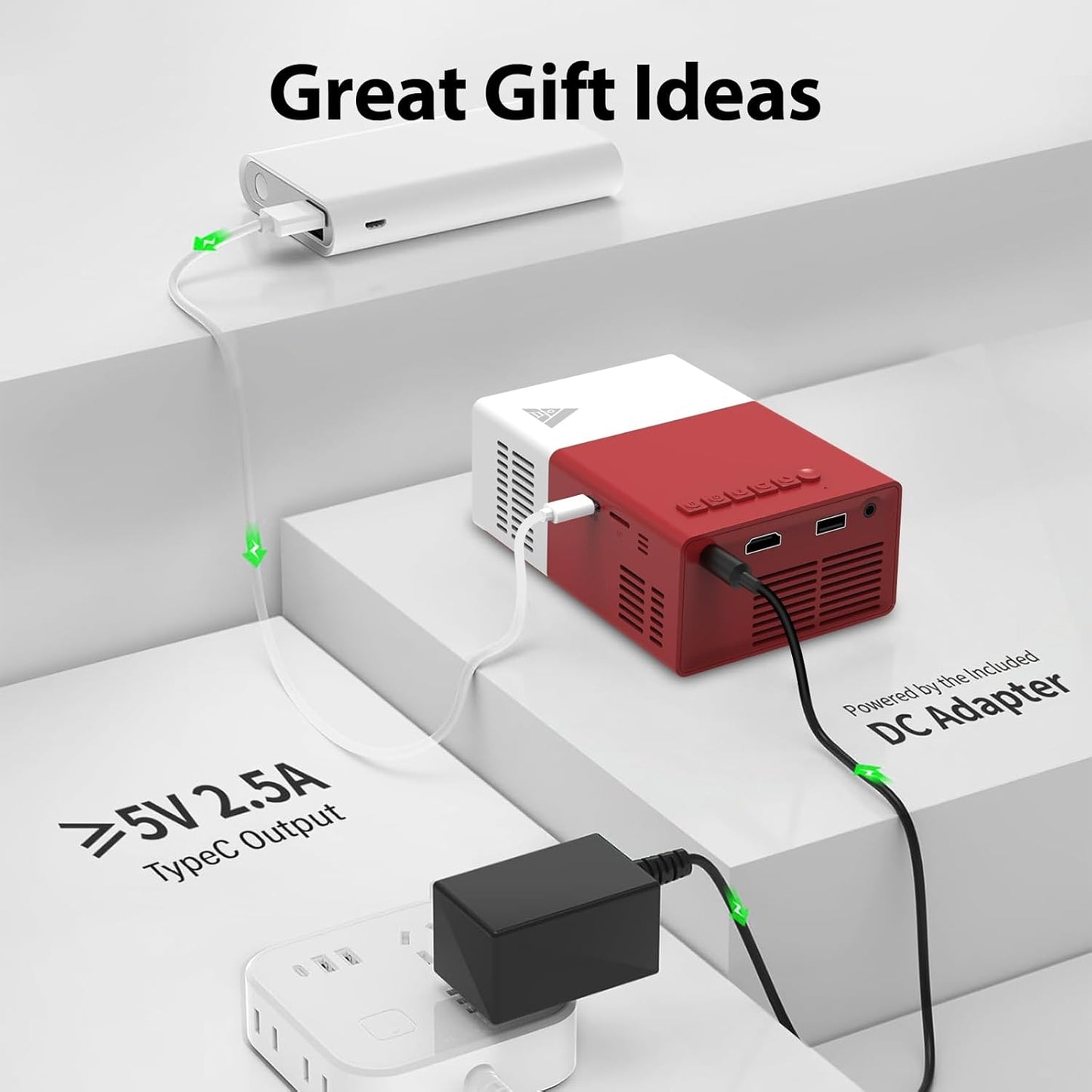 Skiennix Mini Portable Projector - 1080P HD with WiFi & Bluetooth | 170" Screen, Compatible with Phone & Laptop
