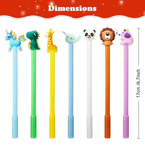 Zonon Cute Cartoon Gel Ink Pens Cartoon Fun Animal Writing Pens 0.5 mm Cool Assorted Novelty Kawaii Stationery for Students Gift School Office Home Supplies Present, 8 Styles(128 Pieces)