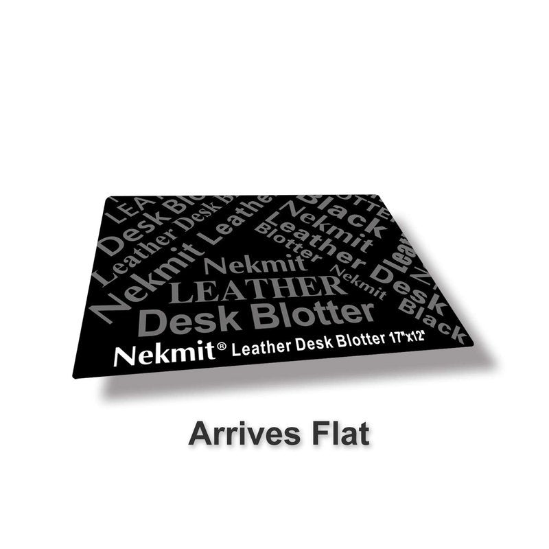 Nekmit Leather Desk Blotter Pad 17 x 12 Inches, Flat, Non-Slip, Waterproof, Black