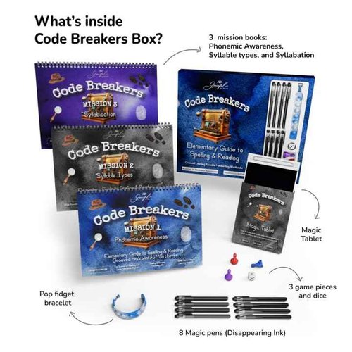 Spy-Themed Elementary Reading and Spelling Set | Orton-Gillingham Aligned Phonics & Decodable Books for Dyslexia | CVC Word Games for Homeschool & Classroom