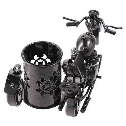 allcoupon Metal Pen Holder, Creative Motorcycle Desktop Accessories, Makeup Desk Organizer, for Office Supplies