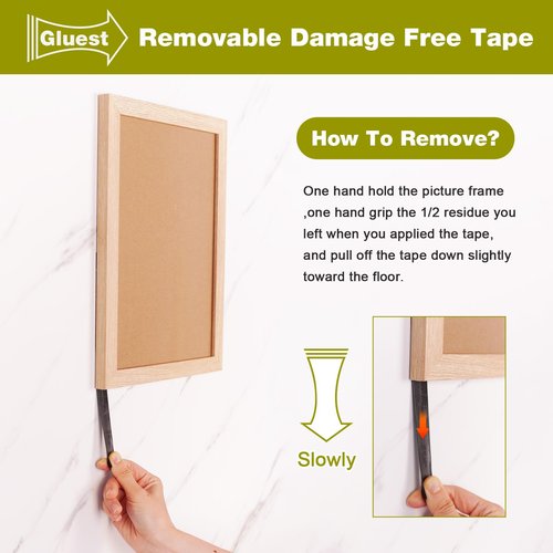 Double Sided Tape Heavy Duty, 1IN x 16.5FT Removeable Mounting Tape, No Damage Wall Tape Damage Free Picture Hanging Strips, Strong Adhesive Strips Foam Tape for Poster Art Craft Home Office Decor