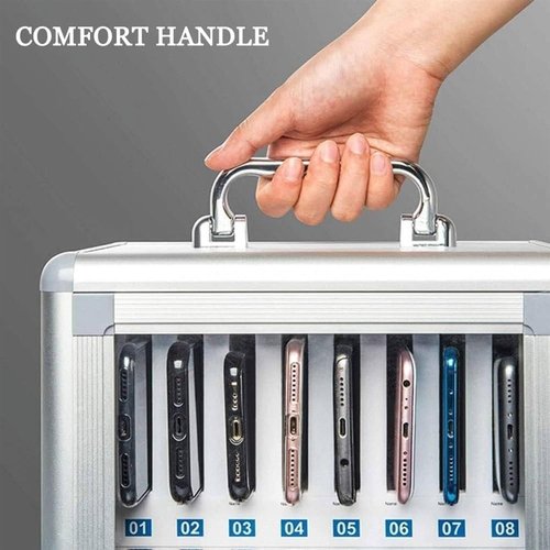 QIUFANGM Cell Phone Storage Box Aluminum Alloy, Mobile Phone Cabinet Meeting Room Cell Phone Locker Capacity, Cell Phones Storage Cabinet for Office School Classroom Factory(12slots)