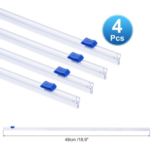 PATIKIL 4pcs Plastic Wrap Cutter, 19in Plastic Wrap Slide Cutter Snap Card Slot Installation Replacement for Aluminum Foil Wax Paper Parchment Paper Wrap Dispenser, Blue