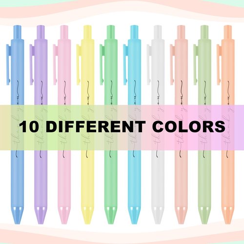 Dispowreath 50 Pcs Thank You Pens Bulk Multicolor Ballpoint Pens Thank You Gift for Men Women Employee Holiday Appreciation Gifts for Teacher Office Party Favors