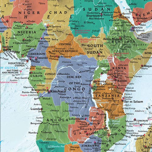 National Geographic World Wall Map – Laminated Decorator Map, 46 x 30.5 in