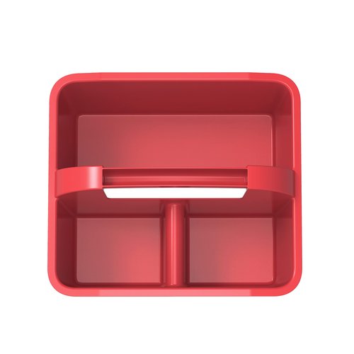 Storex Modern-Series Small Caddy – Multipurpose Classroom Organizer with Handle, Red, 6-Pack (01059U06C)