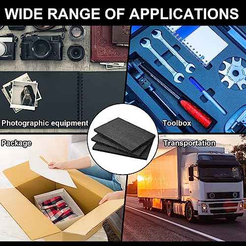 Frienda 24 Pcs 12" x 8" x 0.5" Polyethylene Foam Sheet 1/2 Inch Thick Firm Black Foam Padding PE Packing Pieces Inserts for Cases Craft Shipping Moving
