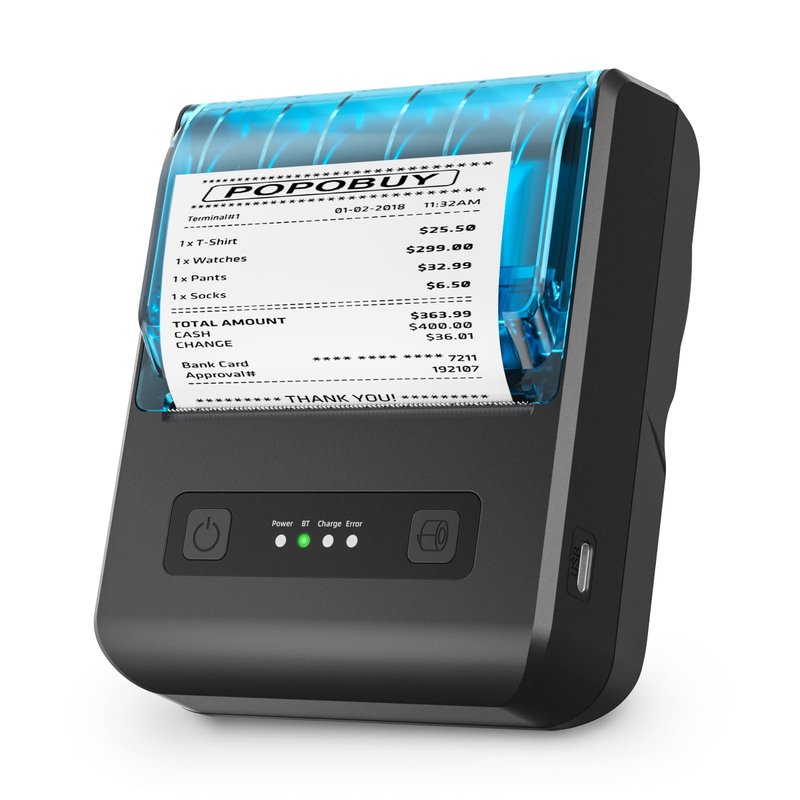 ETprin POS Receipt Printer, 80mm Portable Mobile Mini Thermal Printer, Compatible with 3 1/8" Thermal Paper Receipt Rolls, Receipt Bill Ticket Printer for Android/Windows, Not Compatible with Square