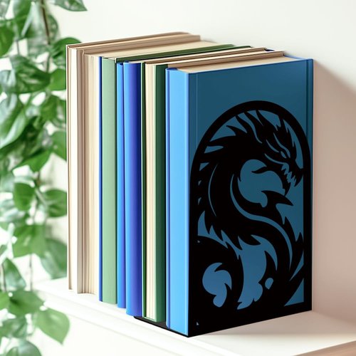 INFUNLY 1 Pair Metal Book Ends for Shelves Loong Non-Skid Bookshelf Holder Stand Black Book Stopper Support for Desktop 7.1x4.7x3.5 for Home Office Library School Kitchen Decor