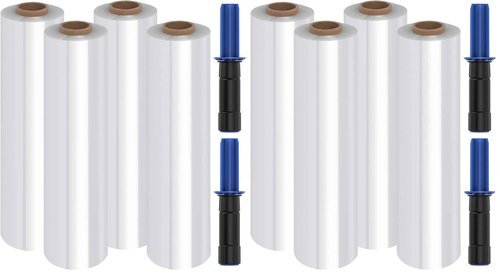 FugaCity Stretch Wrap Film-15 in 1000 FT 60 Gauge Shrink for Furniture Wrapping Shipping, Moving Supplies Clear Plastic, Heavy Duty Industrial Strength,500% Stretch(Pack of 8)
