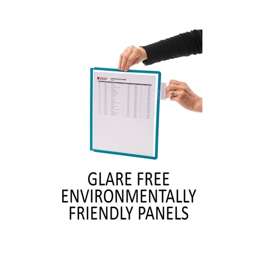 Durable Vario Magnetic Wall Reference System, 5 Panels, 10 Pockets, Assorted Borders