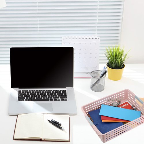 Turn in Trays Classroom, 4Pcs Paper Trays for Classroom, Book Baskets for Library, Drawers, Office, Home (New Blue)