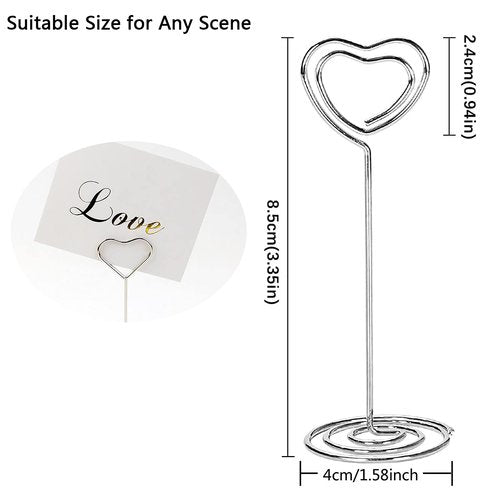 Wedding Table Numbers Holder – YQBOOM 20 Pack 3.35 inch Name Card Holder Place Card Holder Photo Holder Clips Note Photo Picture Memo Stand – Silver