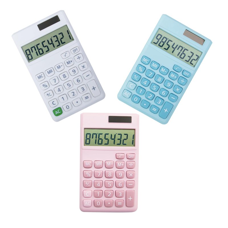 Basic Standard Calculators Small Digital Desktop Calculator with 8-Digit LCD Display, Battery Solar Power Smart Calculator Children's School Adult Office Family Standard Functions (8 bit Blue)