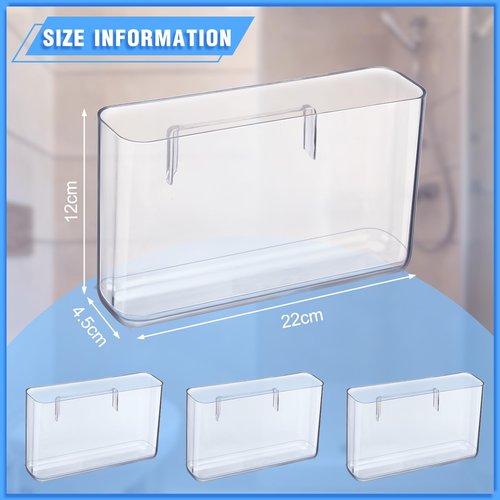 Suzile 6 Pack Wall Mount Organizer Acrylic File Holder Adhesive Cabinet Door Organizer Wall Mounted Storage Box for Office Kitchen Bathroom Bedroom Garage Craft Room Collection(Big)