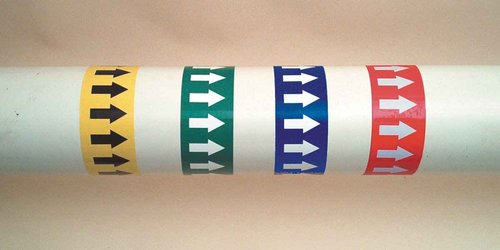 Accuform RAW254RDWT Adhesive Vinyl Directional Flow Arrow Tape, 2" Width x 54' Length x 0.006" Thickness, White/Red