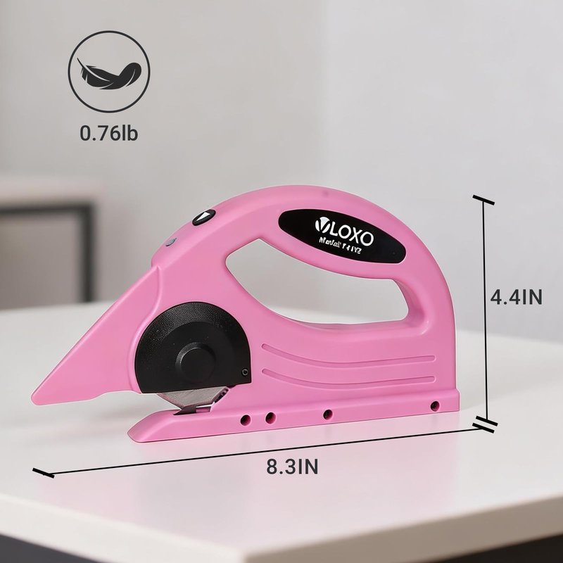 VLOXO Cordless Electric Scissors, 4V Electric Rotary Scissors for Fabric Cardboard Cutter with Safety Lock Rechargeable Rotary Cutter for Cardboard Packages Leather Canvas Paper Include Case
