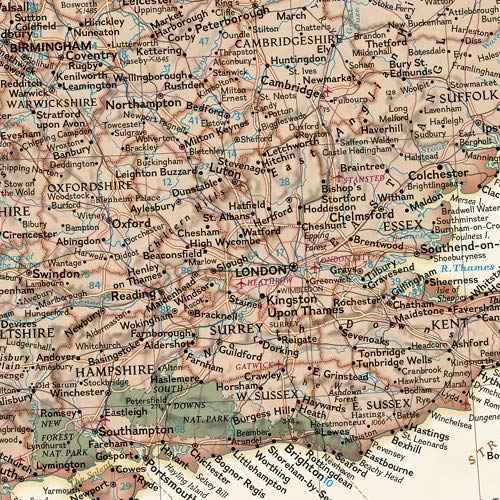 National Geographic: Britain and Ireland Executive Wall Map - Antique Style - 23.5 x 30.25 inches - Art Quality Print