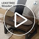 LEKETREE Rustic Brown Wooden Step Stool – Heavy-Duty, 500 lb Capacity with Non-Slip Feet
