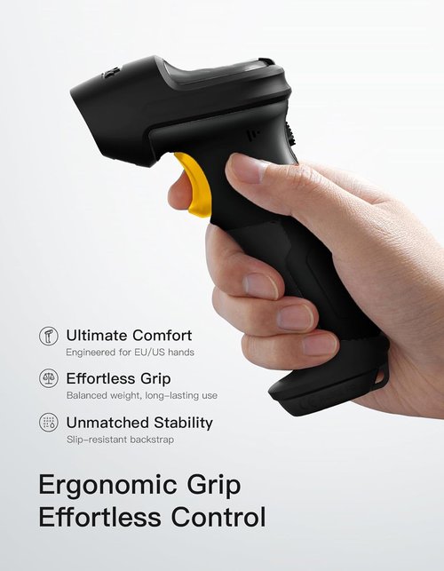 Inateck Wireless Bluetooth Barcode Scanner - Fast & Accurate QR Code Scanning | 180-Day Battery Life, Compatible with iOS/Android/Windows