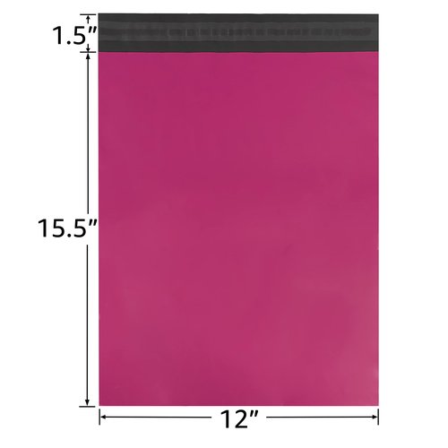 UBmove Colored Poly Mailers Pack of: Be creative with your packaging with Colored mailers (Pink, 12" x 15.5" pack of 500)