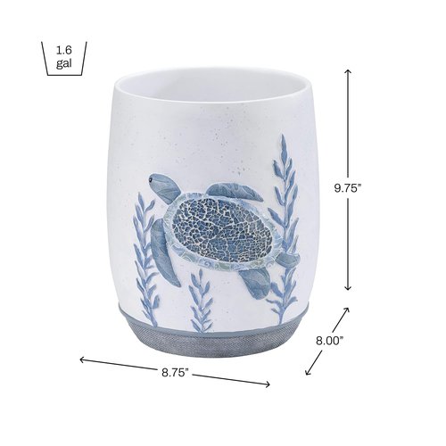 Avanti Linens - Waste Basket, Decorative Trash Can, Sealife Bathroom Decor (Caicos Collection)