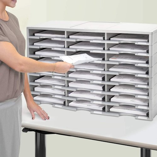 Storex Modular 24-Compartment Literature Organizer, Black, (61435U01C)