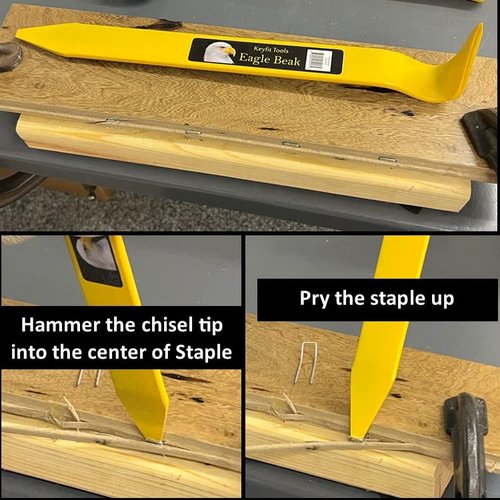 Keyfit Tools Eagle Beak Hardwood Flooring Staple Remover Puller Tool Siding Puller for 16, 18 gage 2" Staples Compatible with Bostitch & All Brands of Installation Construction Nailer & staplers
