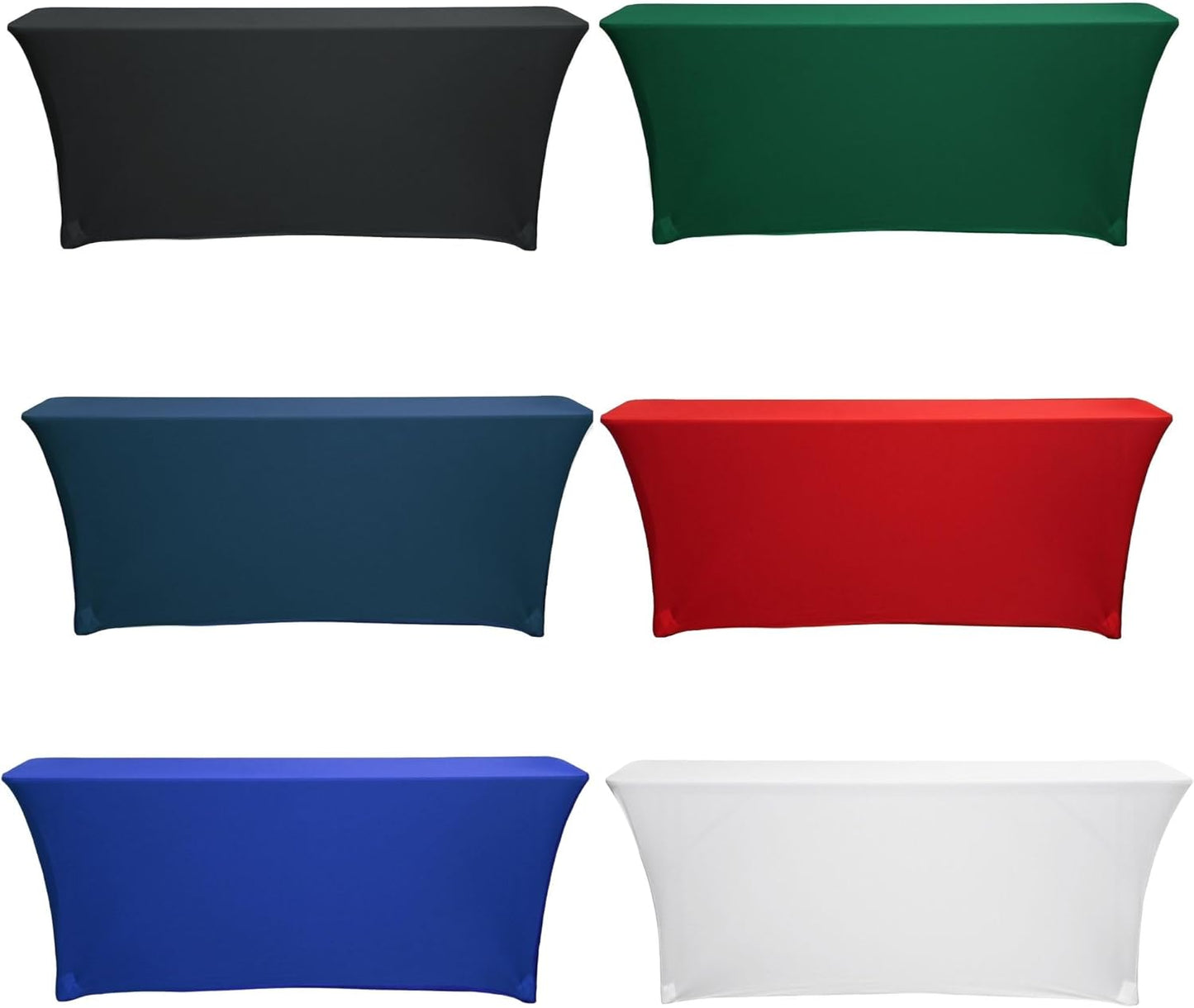 YOUR Chair Covers - Spandex Stretch Tablecloth for 6 Ft x 18 In Rectangular Tables - Black
