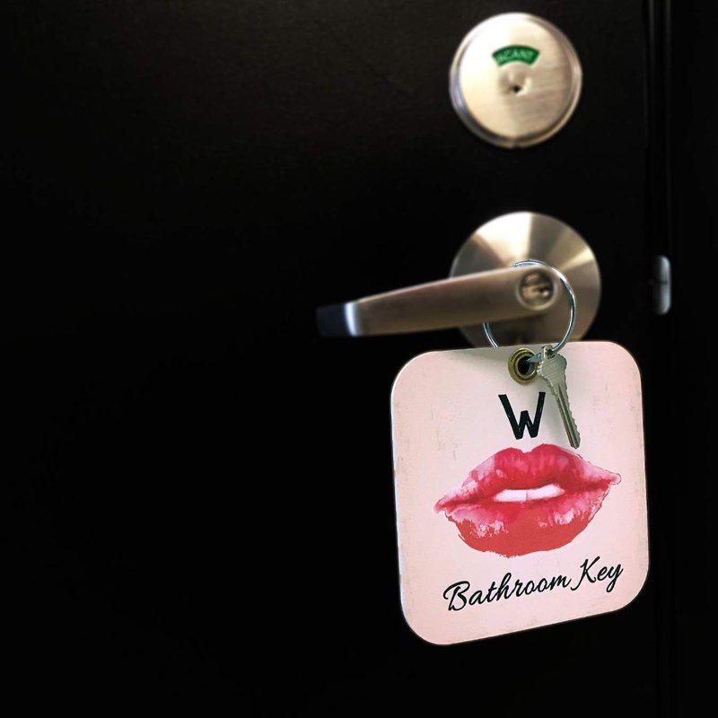 Pro Image Large Restroom, Pass Key Tag Holder w/Key Ring Cool Design | Male and Female Bathroom Passes w/Keychain Ring | For School, Office, Restaurant, Men's & Women's 6 “ x 6”