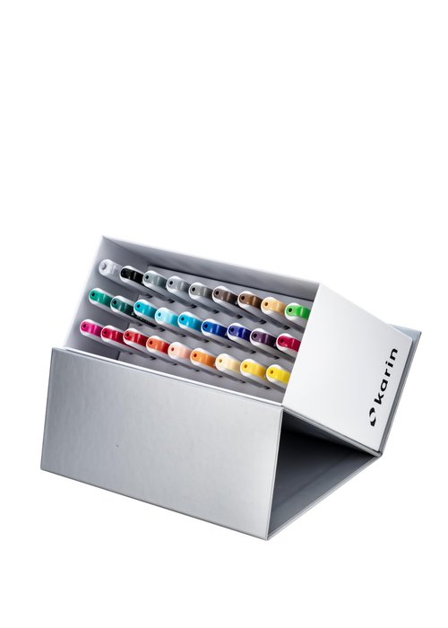 Karin Realbrush PRO Mini Box - 26 Colours + 1 Blender in Exclusive Packaging for Easy Use