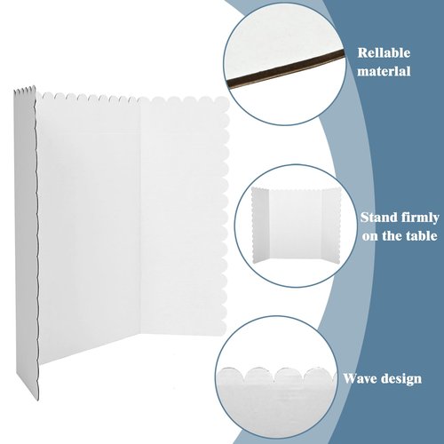 bimiti 24 Pcs Foldable Presentation Boards,24x36 Inch Tri-Fold Poster Display Boards with A4 Colored Cardboard for Business Exhibits,School Projects and Photo Displays