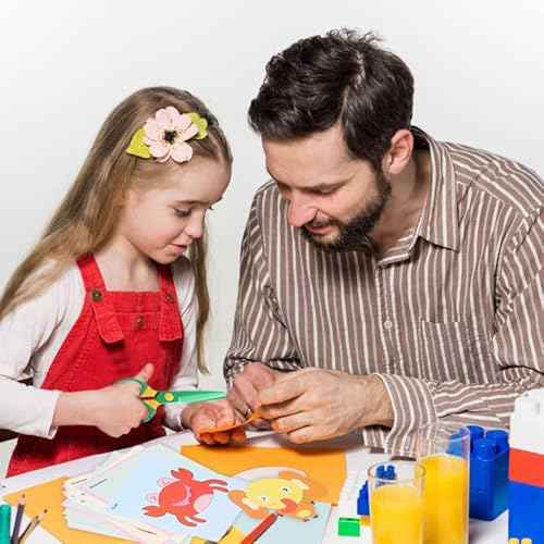 3-Pack Toddler Safety Scissors Kit - Child-Safe Preschool Training Scissors & 60 Sheets Craft Paper | Ergonomic Blunt Tips, Early Childhood Development Tools for Kids 2-5 Years